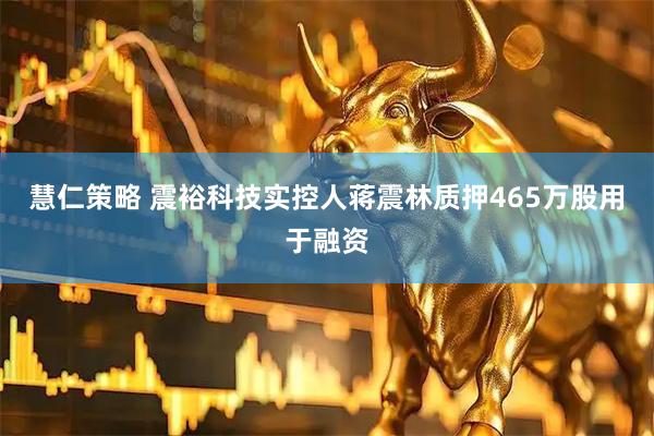 慧仁策略 震裕科技实控人蒋震林质押465万股用于融资